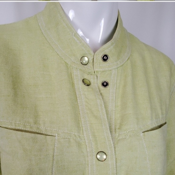 J. Jill Jacket Linen Green - Picture 3 of 7